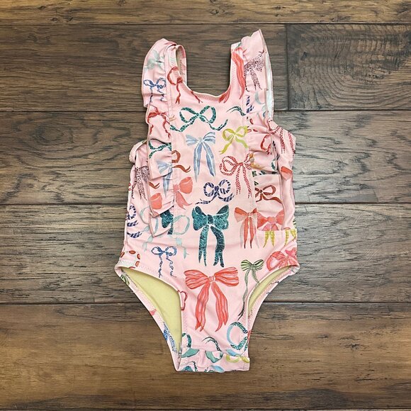 Pink Chicken Bows Swimsuit - Picture 1 of 4